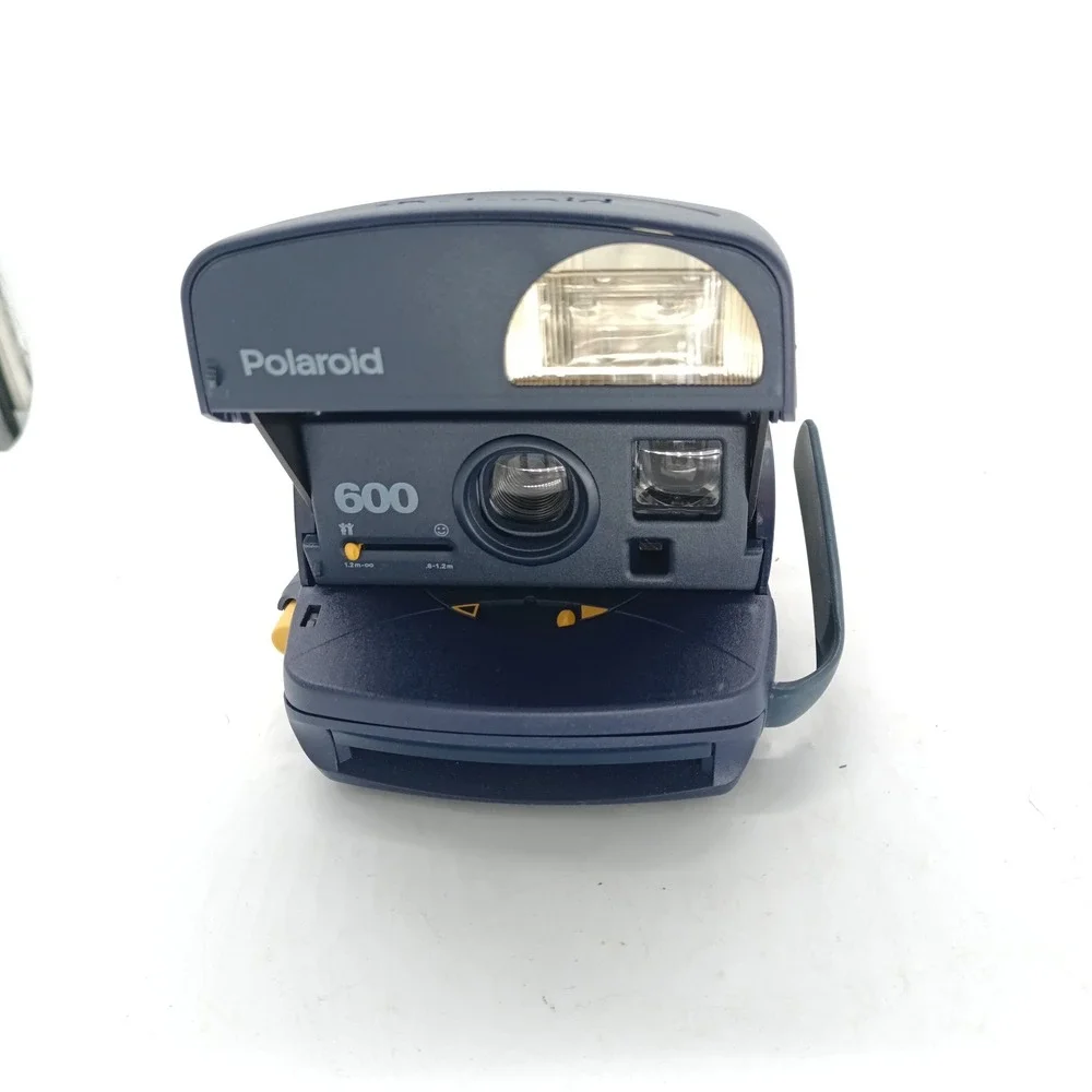 Polaroid 600 OneStep Express Instant Film Camera Navy Blue Yellow Accents a2